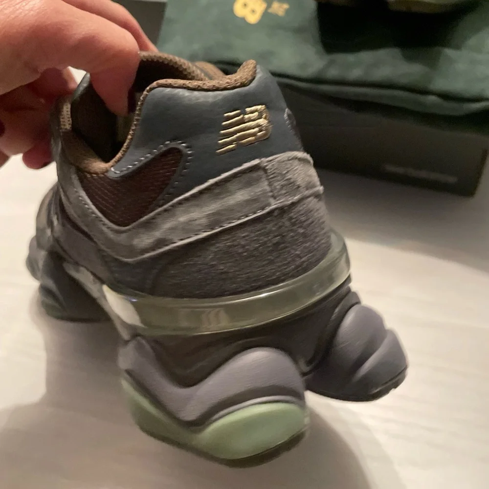 New Balance Men’s 9060 Dark Moss Sneakers - Picture 11 of 16